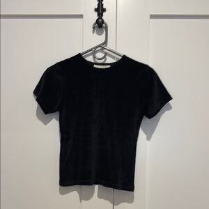 Black Velvet Short Sleeve Top